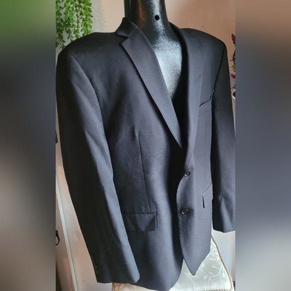 Calvin Klein Mens Black Wool Blend Suit Jacket Sz.42S - Picture 3 of 6